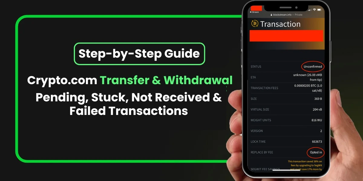 Crypto.com transfer stuck with withdrawal pending issue explained with solutions